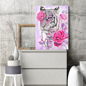 Tiger 30x40cm(canvas) partial special shaped drill diamond painting