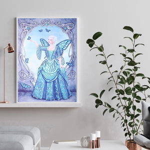 Angel Dress Lady 30x45cm(canvas) partial special shaped drill diamond painting