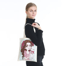 Load image into Gallery viewer, DIY Diamond Painting Handbag Reusable Shoulder Shopping Tote (BB004 Girl)
