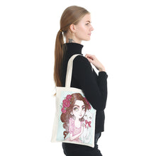 Load image into Gallery viewer, DIY Diamond Painting Handbag Reusable Shoulder Shopping Tote (BB004 Girl)
