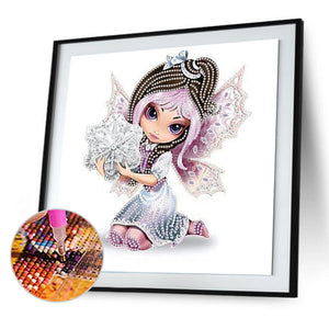 Big Eyes Doll 30x30cm(canvas) partial special shaped drill diamond painting