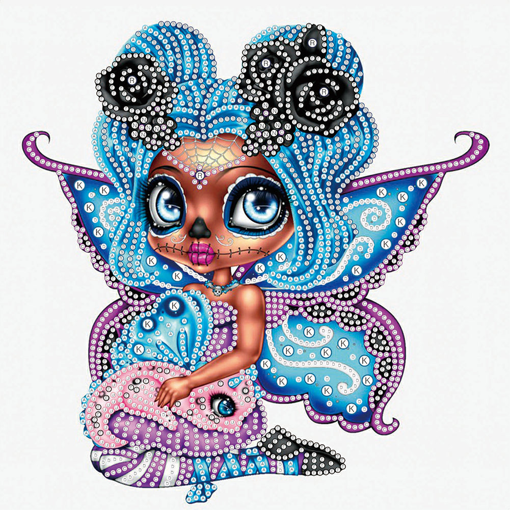 Big Eyes Doll 30x30cm(canvas) partial special shaped drill diamond painting