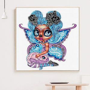 Big Eyes Doll 30x30cm(canvas) partial special shaped drill diamond painting