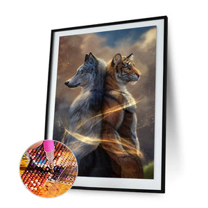 Wolf Tiger 35x45cm(canvas) full round drill diamond painting