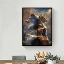 Load image into Gallery viewer, Wolf Tiger 35x45cm(canvas) full round drill diamond painting
