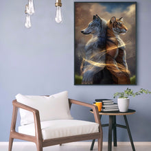 Load image into Gallery viewer, Wolf Tiger 35x45cm(canvas) full round drill diamond painting
