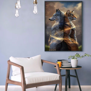 Wolf Tiger 35x45cm(canvas) full round drill diamond painting