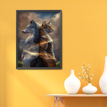 Load image into Gallery viewer, Wolf Tiger 35x45cm(canvas) full round drill diamond painting

