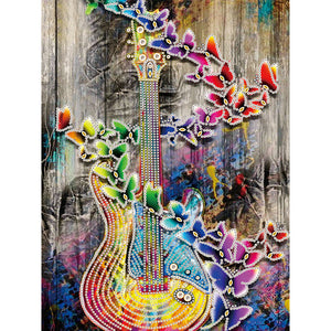 Guitar 30x40cm(canvas) partial special shaped drill diamond painting
