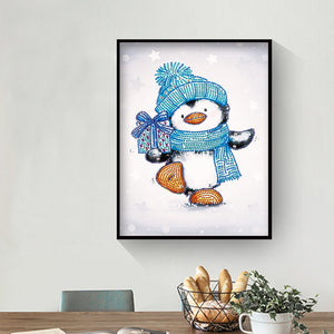 Cartoon Penguin 30x40cm(canvas) partial special shaped drill diamond painting