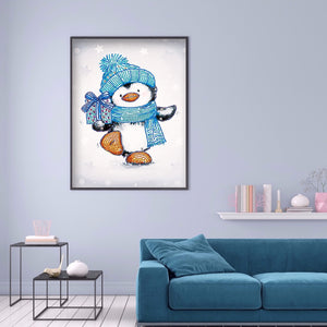 Cartoon Penguin 30x40cm(canvas) partial special shaped drill diamond painting