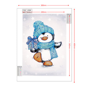 Cartoon Penguin 30x40cm(canvas) partial special shaped drill diamond painting