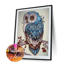 Load image into Gallery viewer, Blue Owl 30x40cm(canvas) full round drill diamond painting
