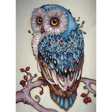 Load image into Gallery viewer, Blue Owl 30x40cm(canvas) full round drill diamond painting
