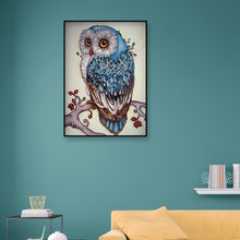 Load image into Gallery viewer, Blue Owl 30x40cm(canvas) full round drill diamond painting
