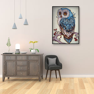 Blue Owl 30x40cm(canvas) full round drill diamond painting