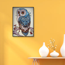 Load image into Gallery viewer, Blue Owl 30x40cm(canvas) full round drill diamond painting
