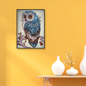 Blue Owl 30x40cm(canvas) full round drill diamond painting