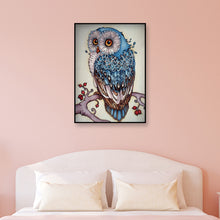 Load image into Gallery viewer, Blue Owl 30x40cm(canvas) full round drill diamond painting
