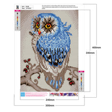 Load image into Gallery viewer, Blue Owl 30x40cm(canvas) full round drill diamond painting
