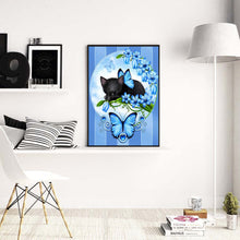 Load image into Gallery viewer, Cat and Butterfly 30x40cm(canvas) full round drill diamond painting
