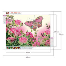 Load image into Gallery viewer, Butterfly 40x30cm(canvas) partial special shaped drill diamond painting
