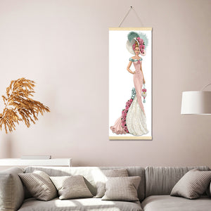 Noble Lady 20x50cm(canvas) partial special shaped drill hanging diamond painting