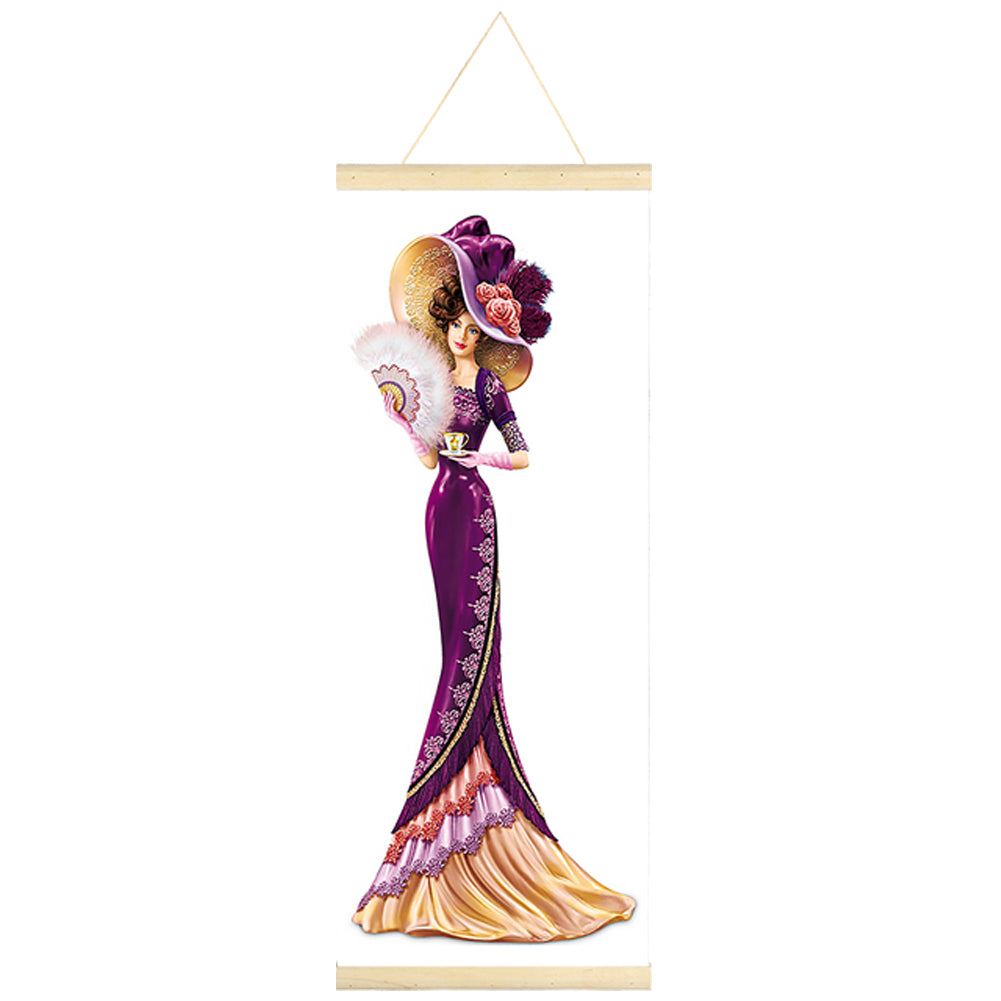 Noble Lady 20x50cm(canvas) partial special shaped drill hanging diamond painting