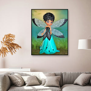 Short Hair Wing Elves 30x40cm(canvas) full round drill diamond painting