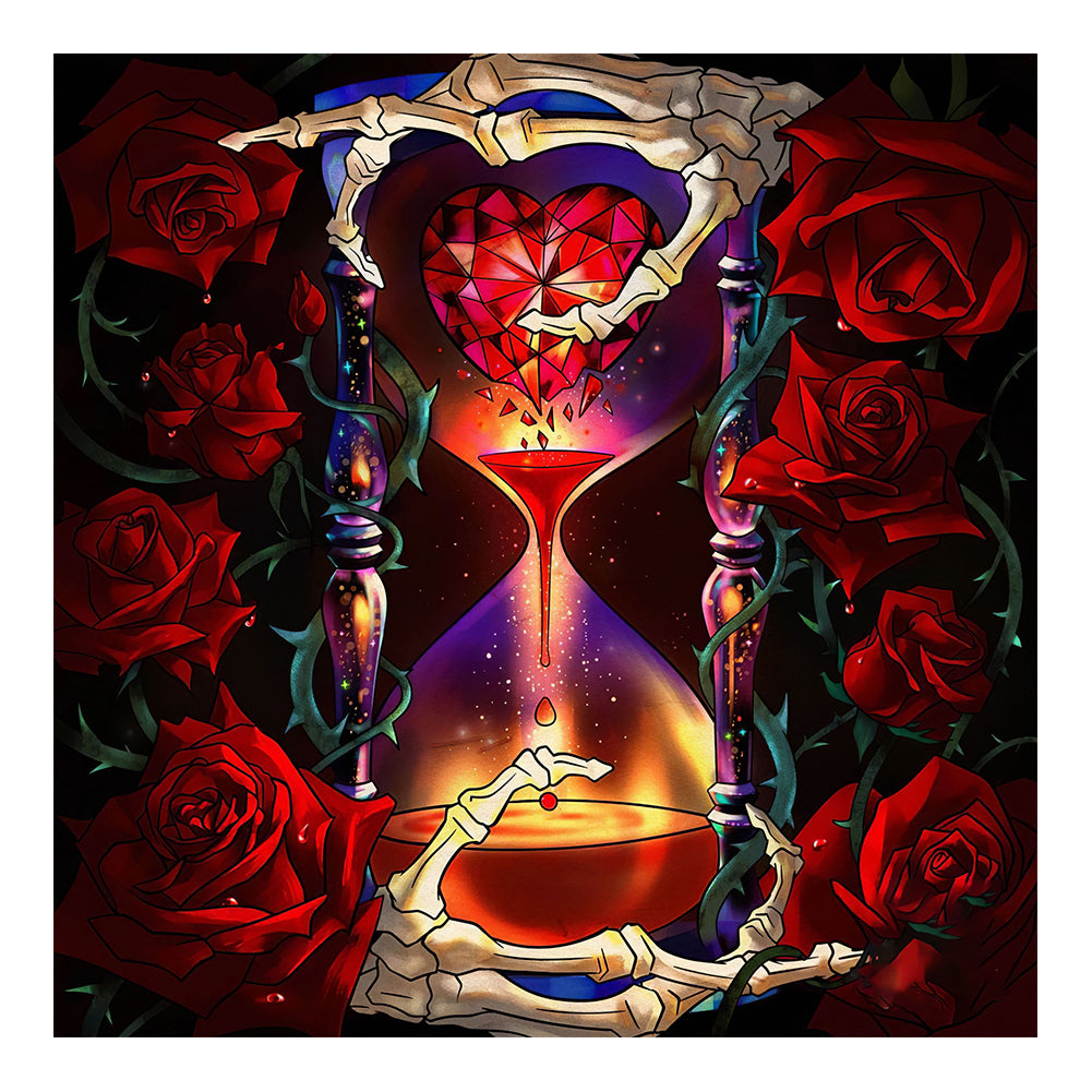 Love Hourglass Rose 40x40cm(canvas) full round drill diamond painting