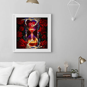 Love Hourglass Rose 40x40cm(canvas) full round drill diamond painting