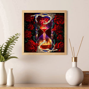 Love Hourglass Rose 40x40cm(canvas) full round drill diamond painting