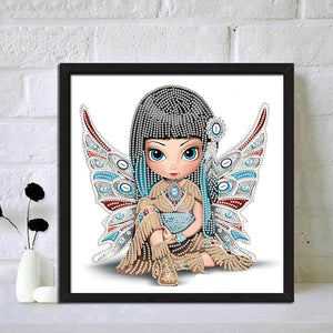 Big Eyes Doll 30x30cm(canvas) partial special shaped drill diamond painting