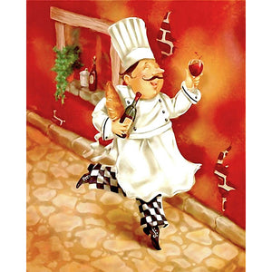 Chef Cartoon 30x40cm(canvas) full round drill diamond painting