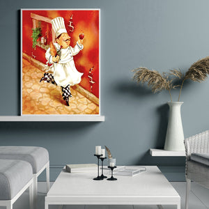 Chef Cartoon 30x40cm(canvas) full round drill diamond painting