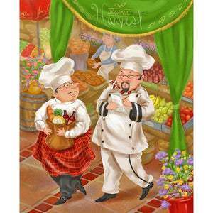 Chef Cartoon 30x40cm(canvas) full round drill diamond painting