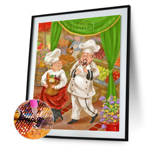 Chef Cartoon 30x40cm(canvas) full round drill diamond painting