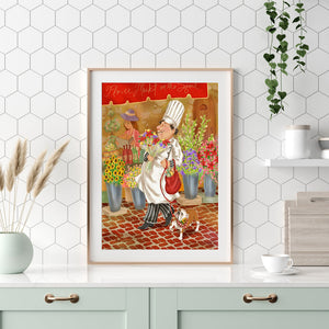 Chef Cartoon 30x40cm(canvas) full round drill diamond painting