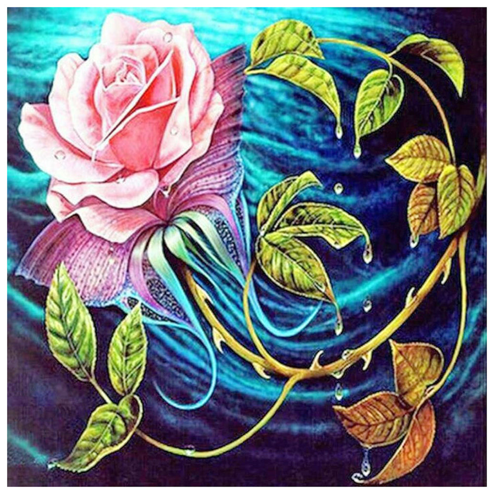 Chinese Rose Flower 30x30cm(canvas) full round drill diamond painting