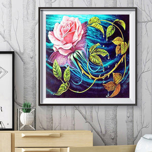 Chinese Rose Flower 30x30cm(canvas) full round drill diamond painting