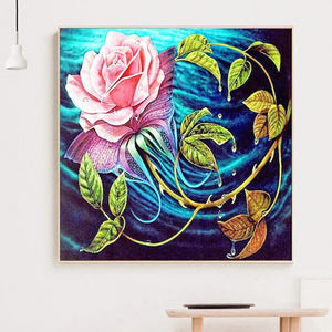 Chinese Rose Flower 30x30cm(canvas) full round drill diamond painting