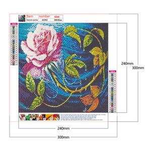 Chinese Rose Flower 30x30cm(canvas) full round drill diamond painting