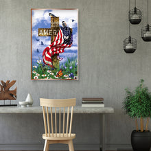 Load image into Gallery viewer, American Flag on Cross 30x40cm(canvas) full round drill diamond painting
