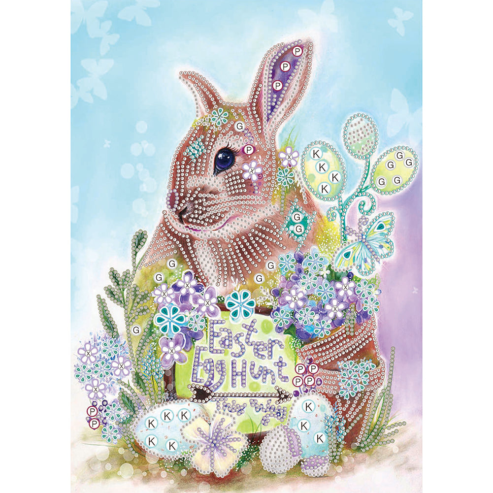 Rabbit 30x40cm(canvas) partial special shaped drill diamond painting