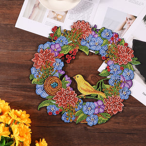 DIY Diamond Painting Wreath Handmade 5D Rhinestone Garland (WXQ045 Bird 1)