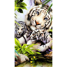 Load image into Gallery viewer, Tiger 40x80cm(canvas) full round drill diamond painting

