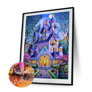 Purple Castle Villa 30x40cm(canvas) full round drill diamond painting
