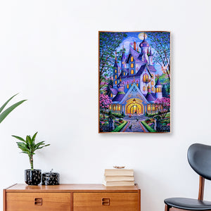 Purple Castle Villa 30x40cm(canvas) full round drill diamond painting