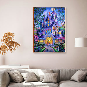 Purple Castle Villa 30x40cm(canvas) full round drill diamond painting