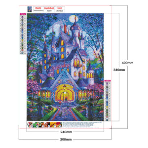 Purple Castle Villa 30x40cm(canvas) full round drill diamond painting